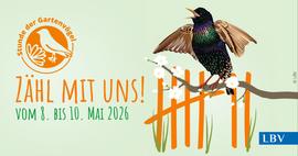 Banner Stunde der Gartenvögel 2026 - vom 08.Mai bis 10.Mai