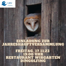 Banner Jahreshauptversammlung für LBV-Mitglieder